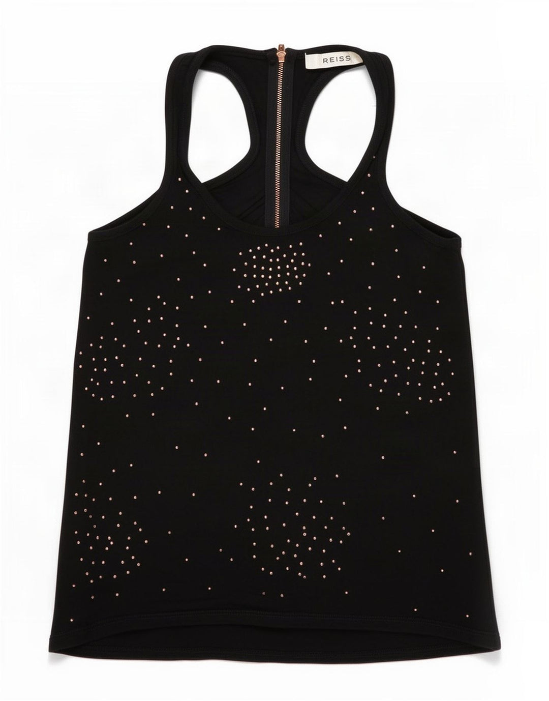 Colete feminino Reiss Top UK 10 pequeno viscose preta