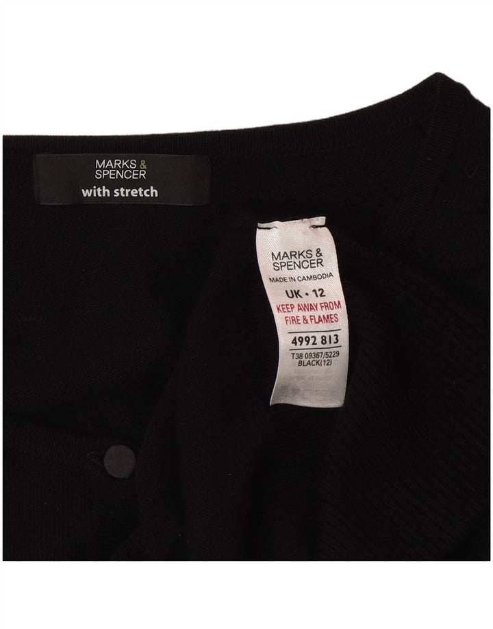 Suéter cardigã feminino Marks & Spencer Reino Unido 12 viscose preta média
