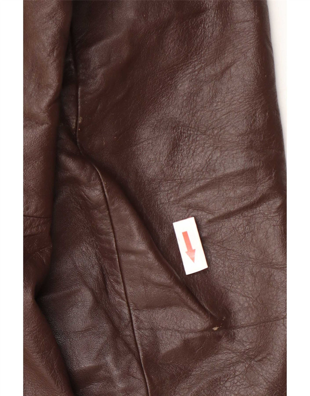 Casaco de couro vintage masculino com peito duplo Reino Unido 36 pequeno Borgonha
