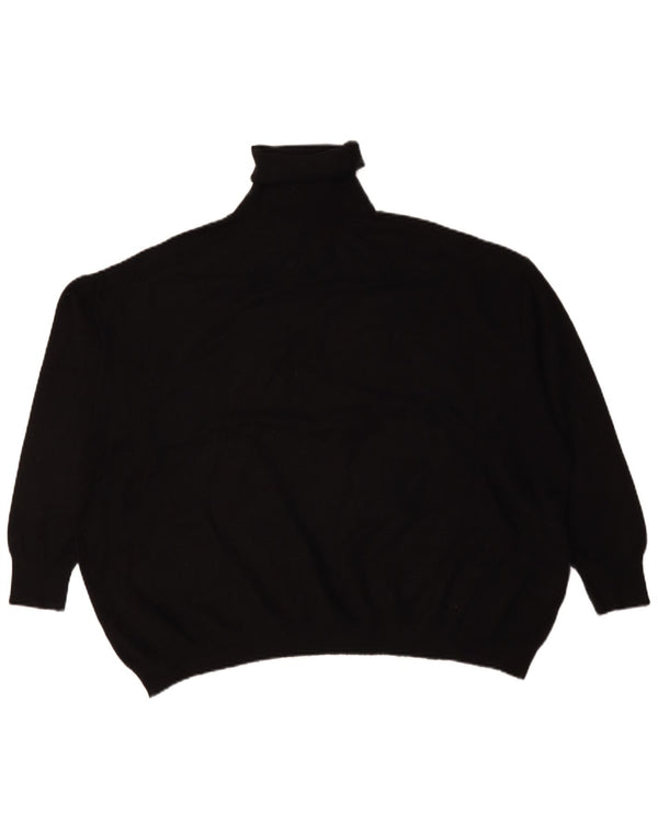 Zara Suéter feminino oversized com gola redonda Reino Unido 14 médio preto viscose