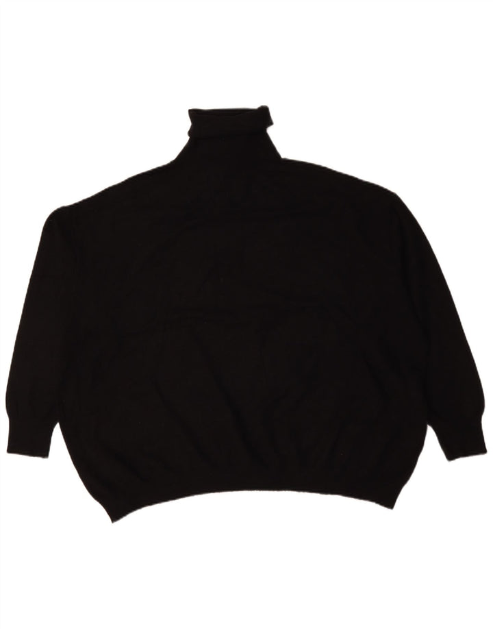 Zara Suéter feminino oversized com gola redonda Reino Unido 14 médio preto viscose