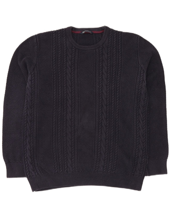 Crew Clothing Suéter masculino com gola redonda XL algodão azul marinho