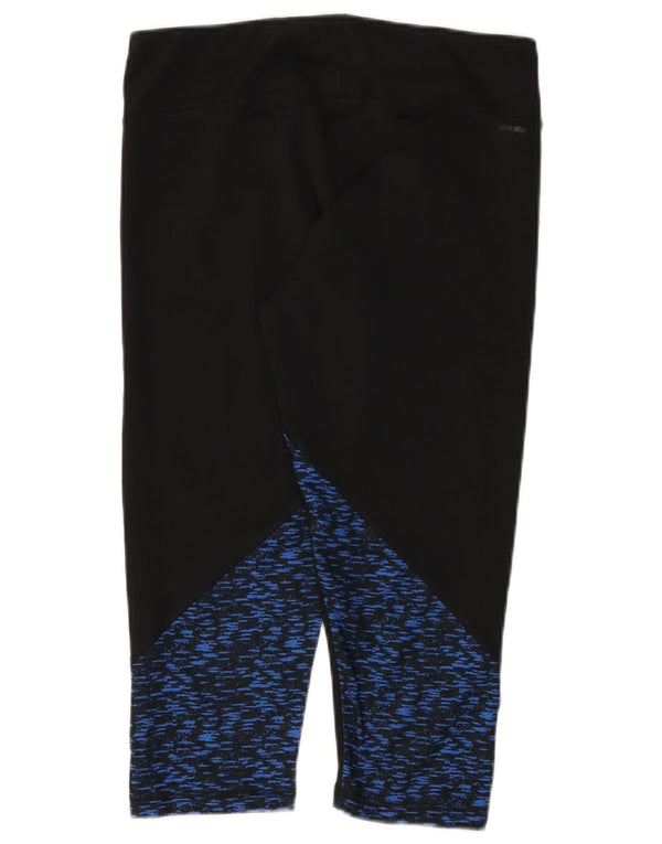 Adidas Womens Climalite Capri Leggings UK 16/18 Grande Preto Flecked