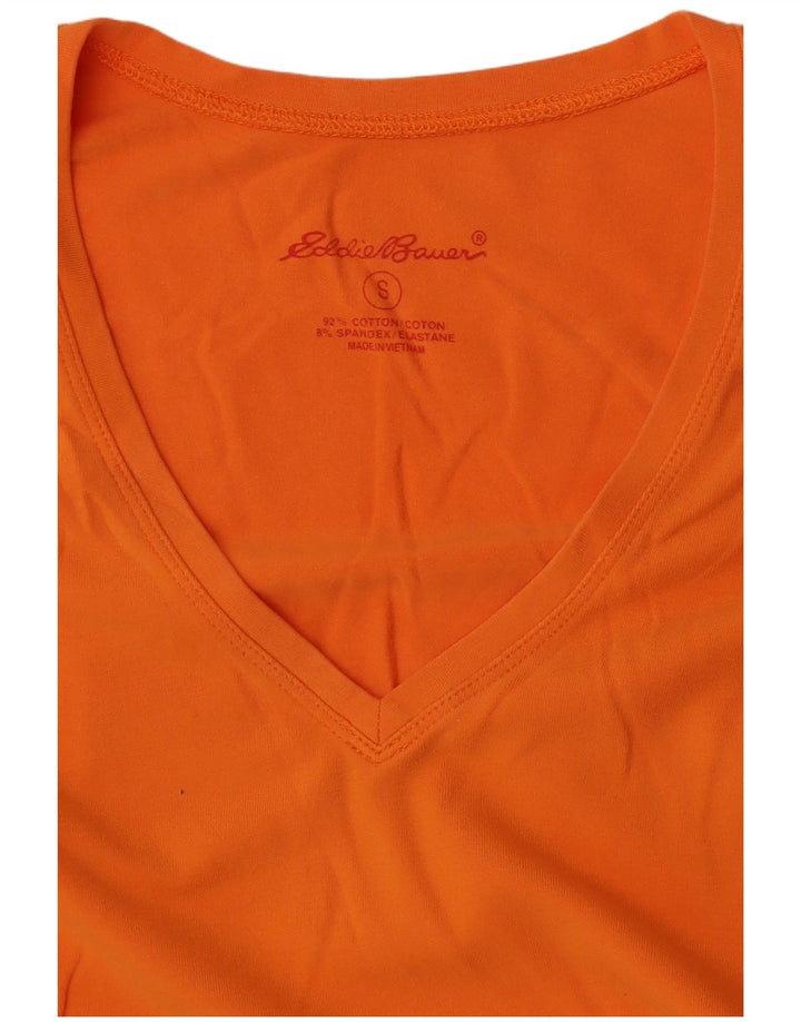 Colete feminino Eddie Bauer Top UK 10 pequeno algodão laranja