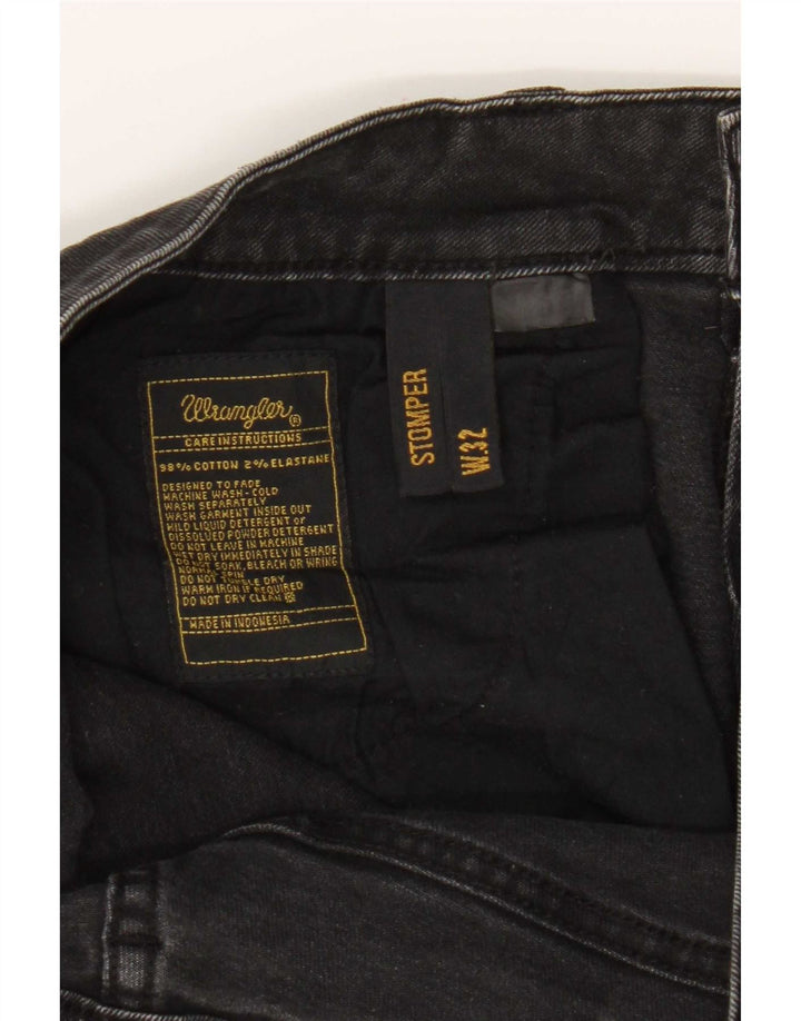 Wrangler Mens Stompers Jeans Slim W32 L30 Algodão Preto