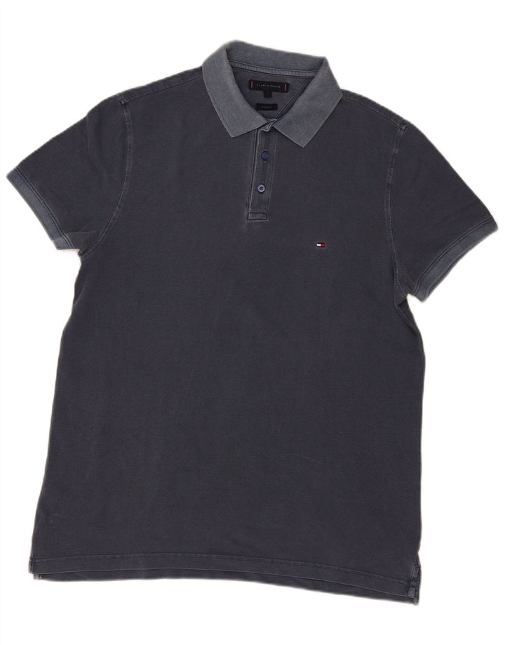 Camisa polo masculina Tommy Hilfiger Regular Fit grande azul marinho