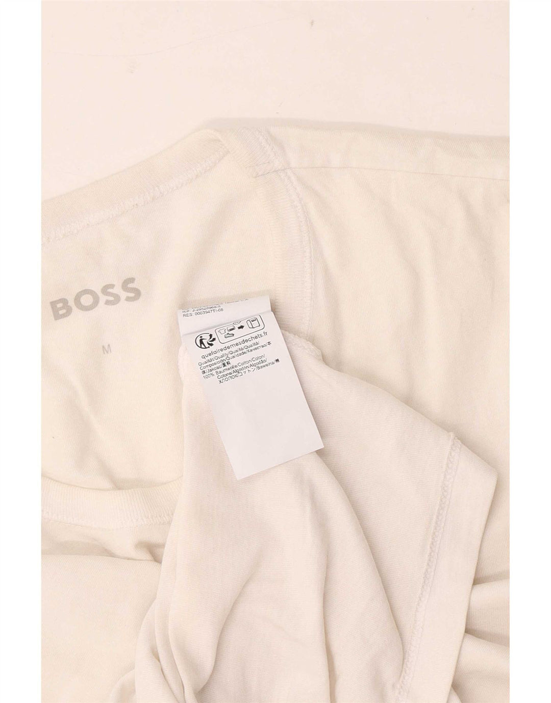 Hugo Boss Mens T-Shirt Top Pequeno Algodão Branco