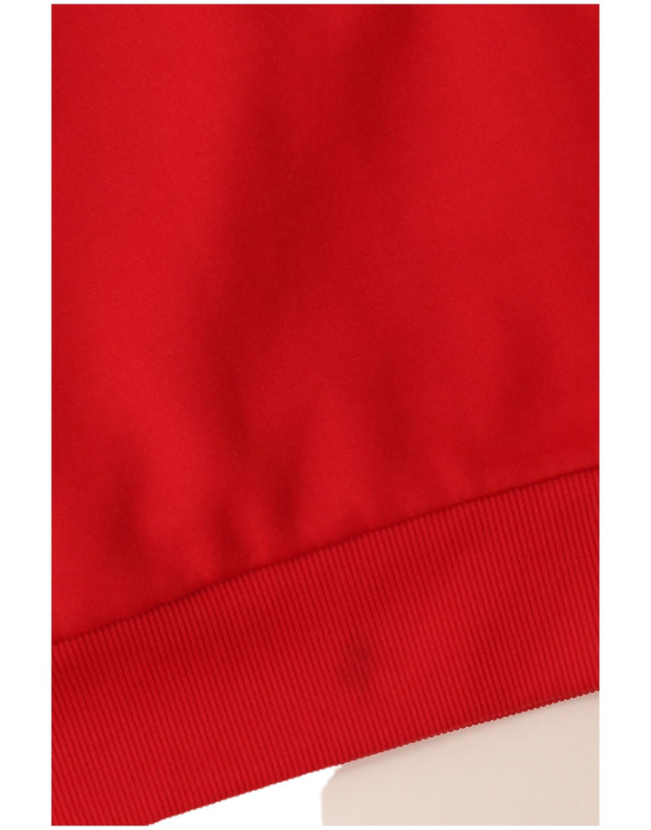 Hummel Suéter masculino com capuz e gola com zíper pequeno vermelho