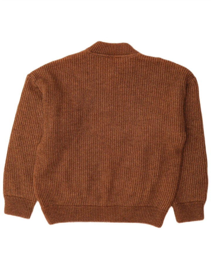 Suéter masculino Ivy Oxford com gola com botão e lã marrom grande