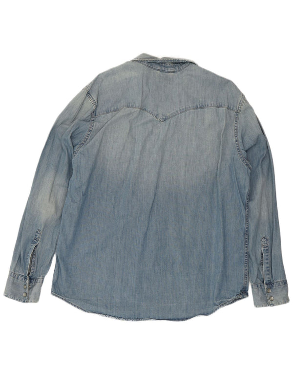 Camisa jeans masculina Levi's XL azul algodão