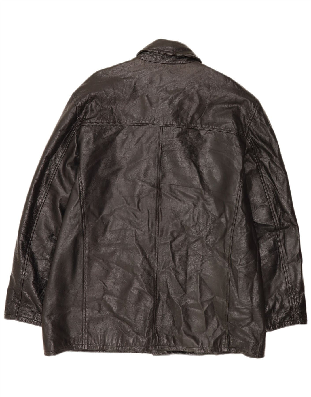 Jaqueta de couro masculina vintage UK 44 2XL couro preto