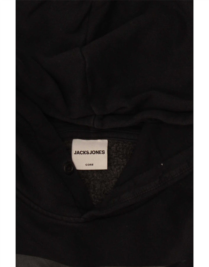 Jack & Jones moletom com capuz gráfico masculino pequeno preto