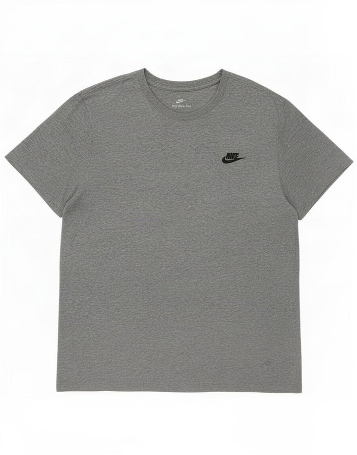 Camiseta masculina Nike grande algodão cinza