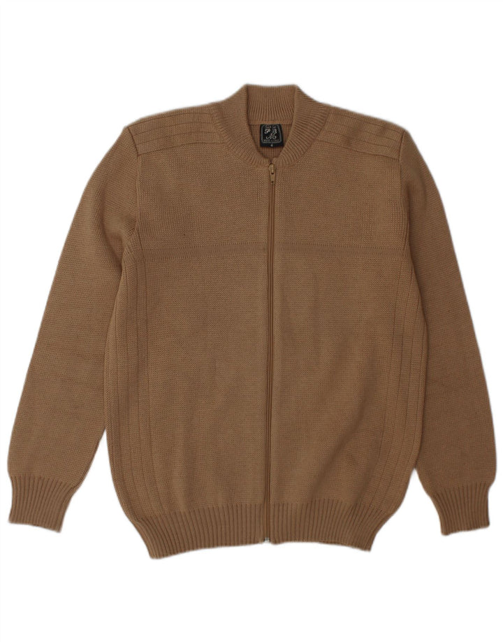 Suéter Cardigan Masculino Vintage Médio Bege