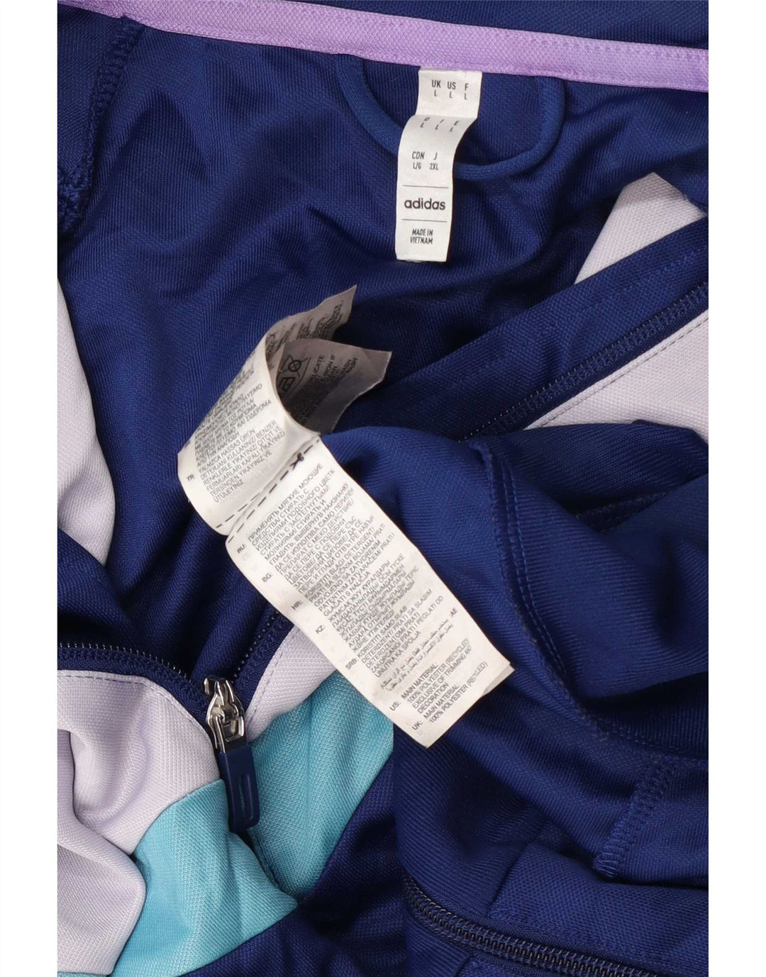 Adidas Mens Aeroready Tracksuit Top Jaqueta Grande Azul Colorblock Poliéster