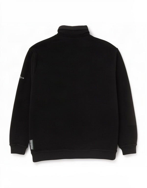 Chervo moletom masculino com zíper e gola solta, jumper UK 32 2XS poliamida preta