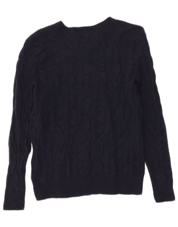 Suéter feminino Polo Ralph Lauren com gola redonda, 8 Lã azul marinho pequeno