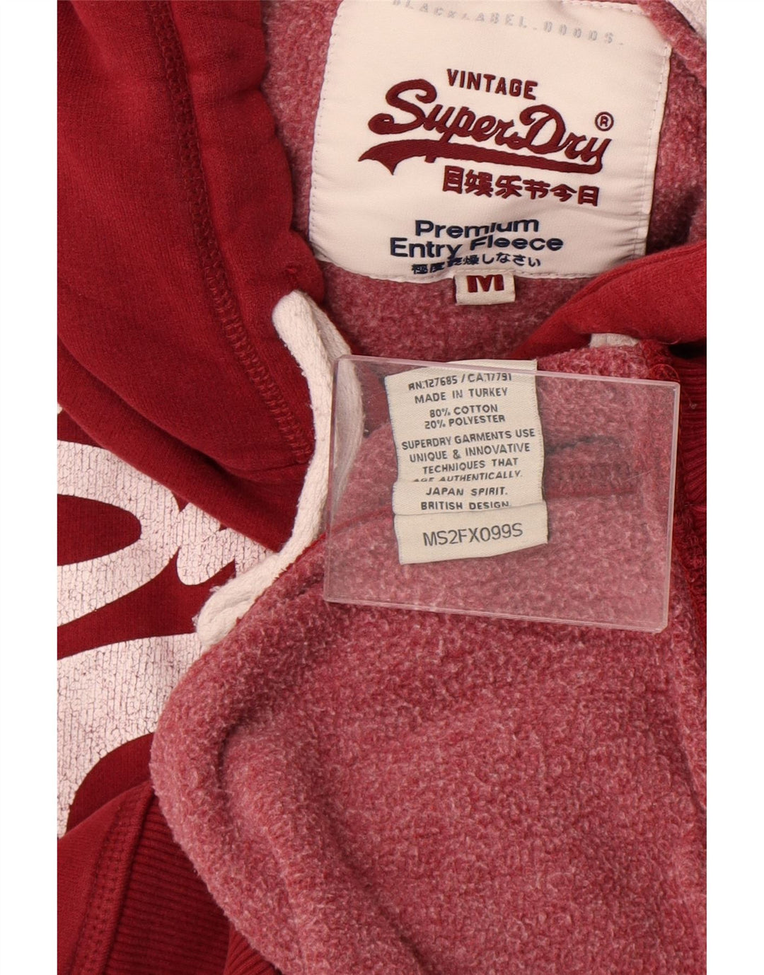 Superdry Mens Graphic Hoodie Jumper Médio Algodão Vermelho
