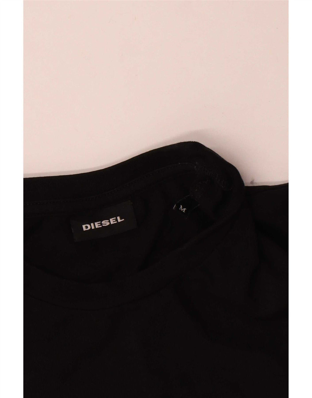 Diesel Camiseta Masculina Graphic Top Médio Preto