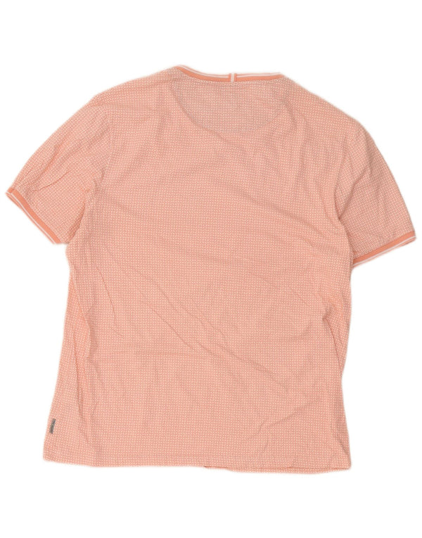 Camiseta masculina Ted Baker tamanho superior 5 XL algodão geométrico rosa