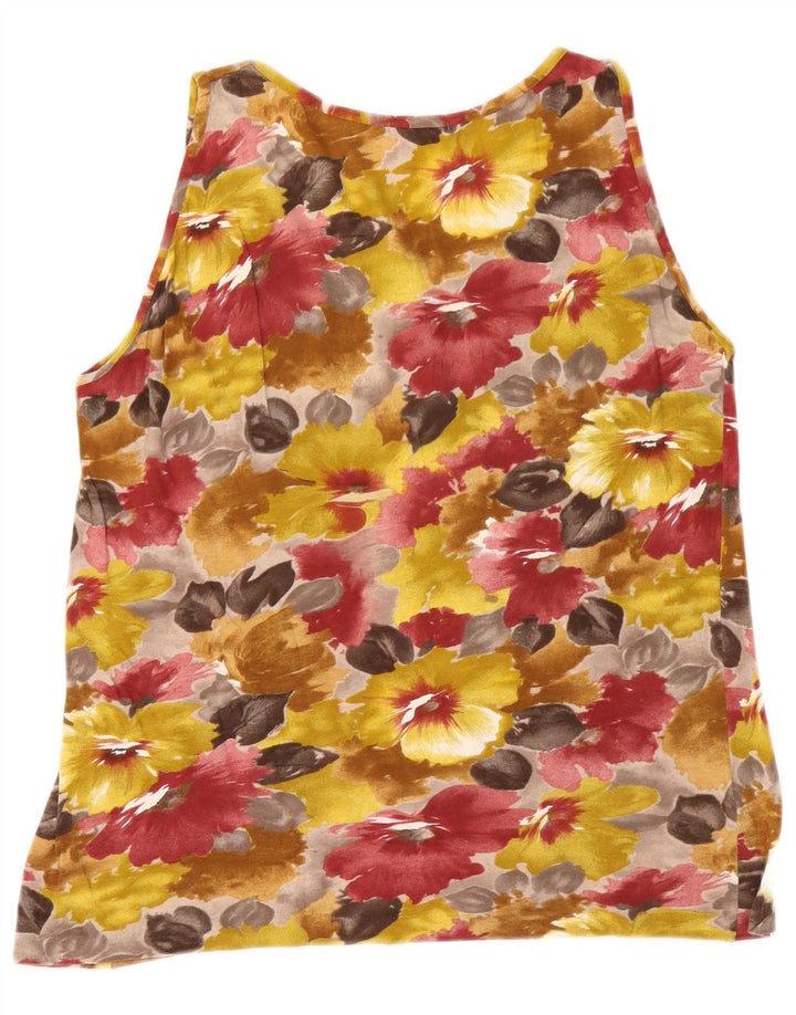 Top colete feminino Liabel UK 14 algodão floral multicolorido médio