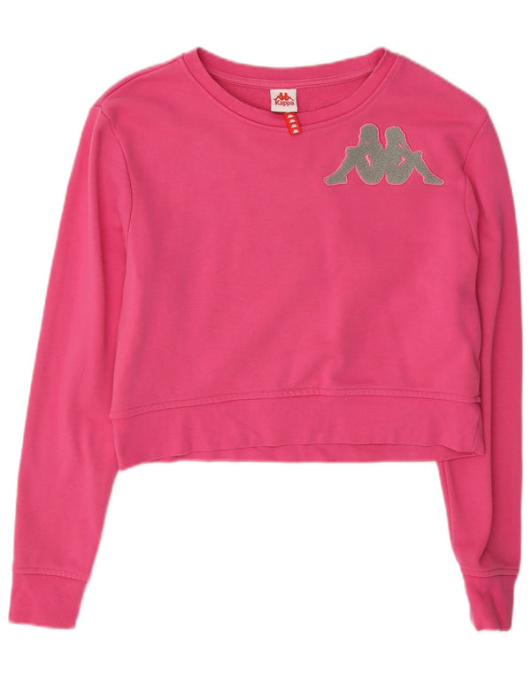 Suéter Kappa Feminino Crop Gráfico Reino Unido 10 Pequeno Rosa