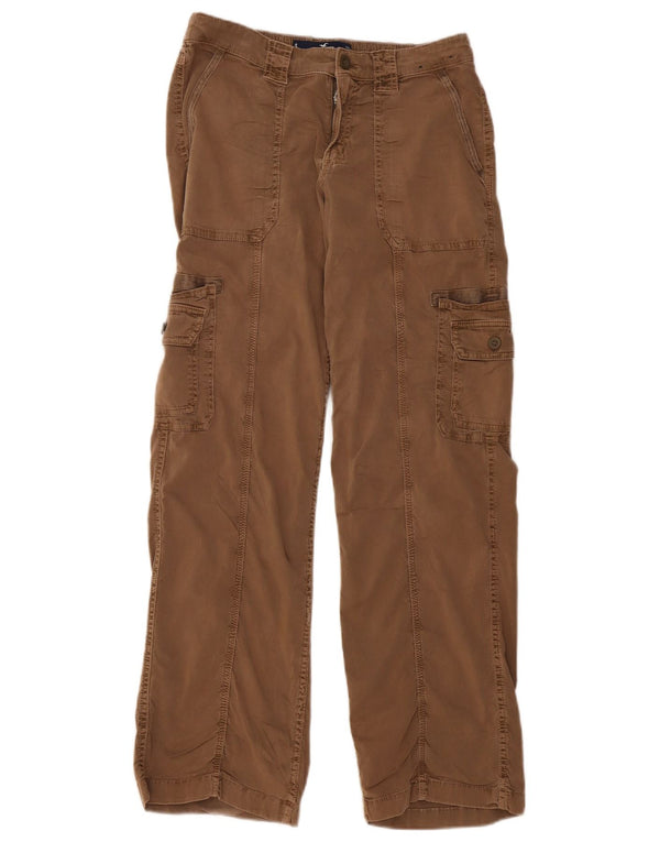 Calça cargo feminina HOLLISTER larga cintura baixa pequena W26 L31 marrom