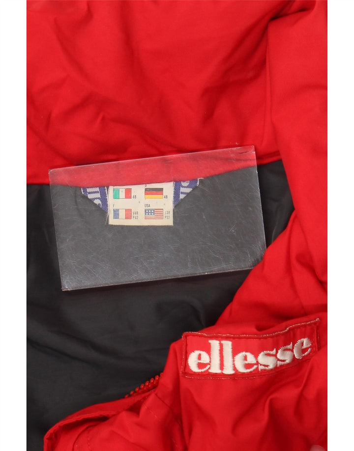 Jaqueta corta-vento masculina Ellesse com capuz IT 48 Medium Red Colourblock Nylon