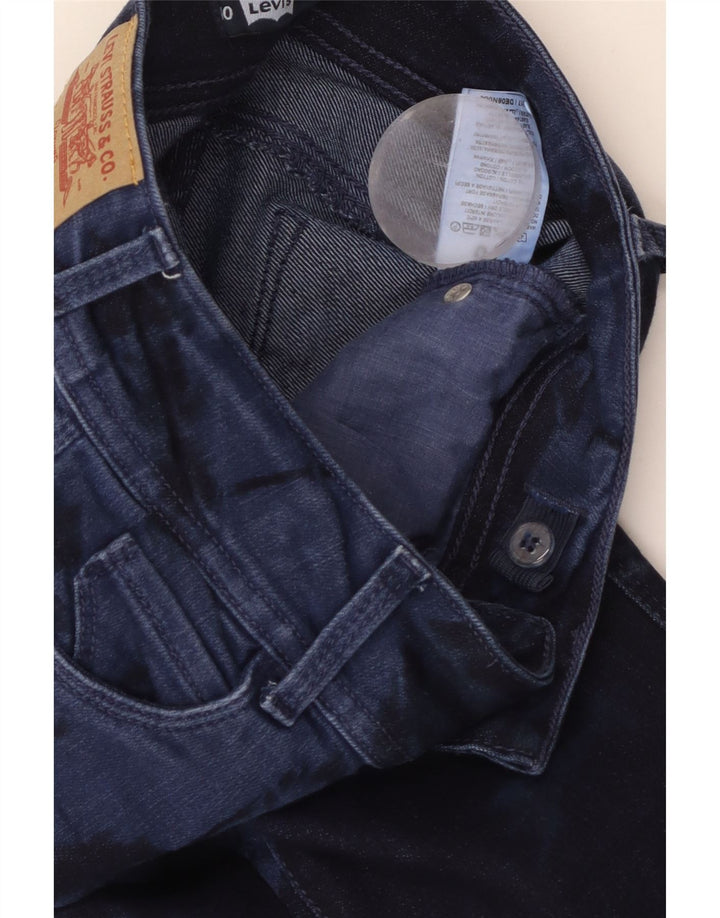 LEVI'S Boys Slim Jeans 9-10 Anos Azul Marinho Tie Dye Algodão