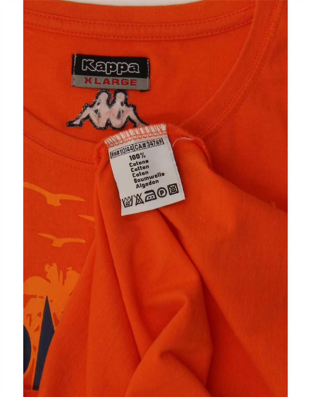 Kappa Mens Graphic Vest Top XL Laranja Algodão