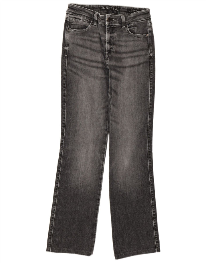 Jeans retos femininos de cintura média GUESS W27 L30 cinza