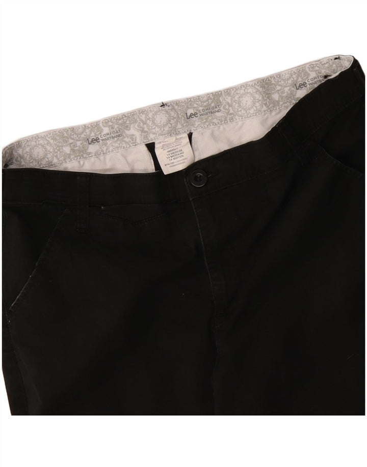 Calça capri feminina LEE reta US 14 XL W34 L18 algodão preto