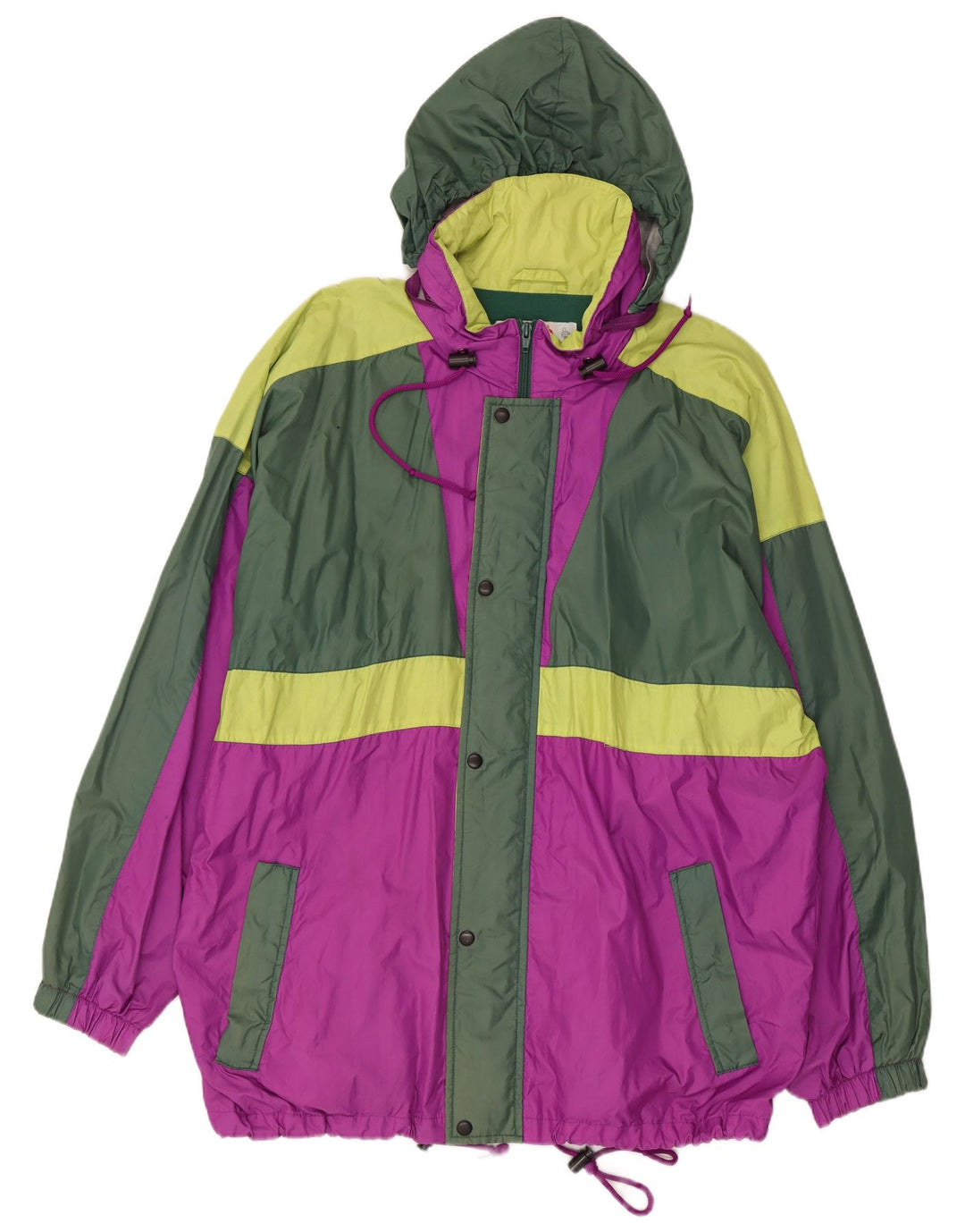 Jaqueta de chuva masculina CAMPAGNOLO com capuz UK 40 grande bloco colorido multicolorido
