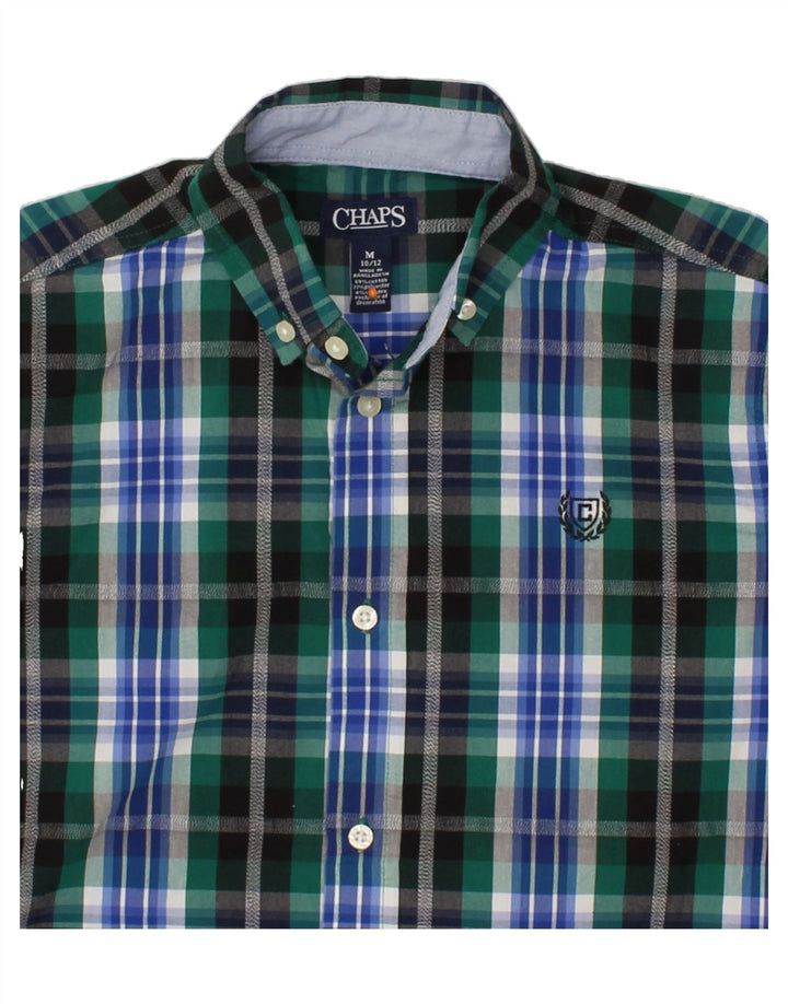 CHAPS Boys Shirt 10-11 Years Medium  Green Check Cotton Vintage Chaps and Second-Hand Chaps from Messina Hembry 