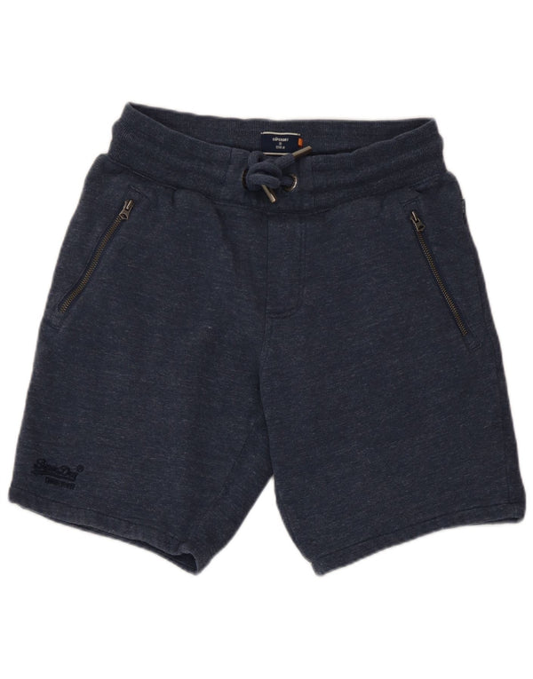 Shorts esportivo masculino Superdry pequeno algodão manchado azul marinho