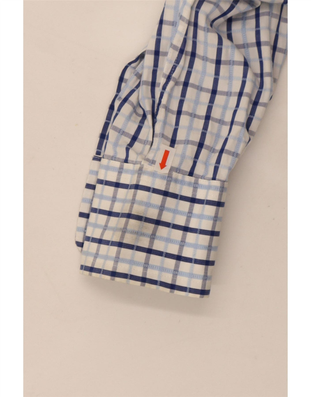 Camisa masculina Ted Baker tamanho 3 algodão xadrez azul médio