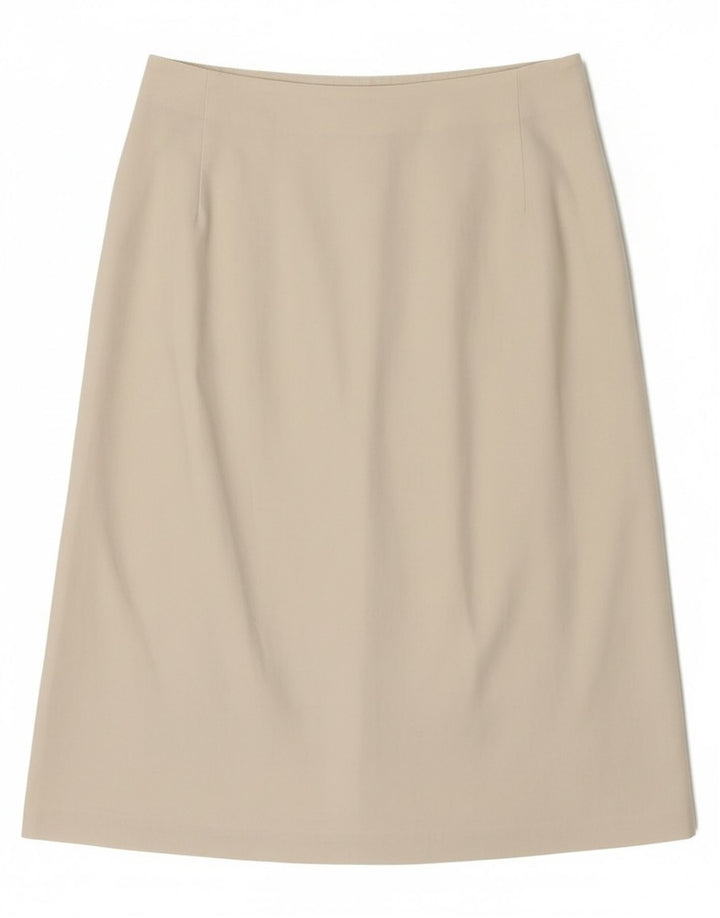 Saia feminina Benetton A-Line IT 42 médio W28 algodão branco