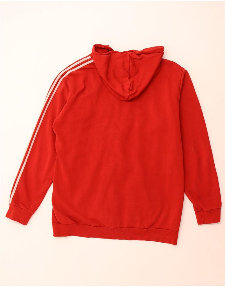 ADIDAS Mens Zip Hoodie Sweater XL Vermelho Algodão