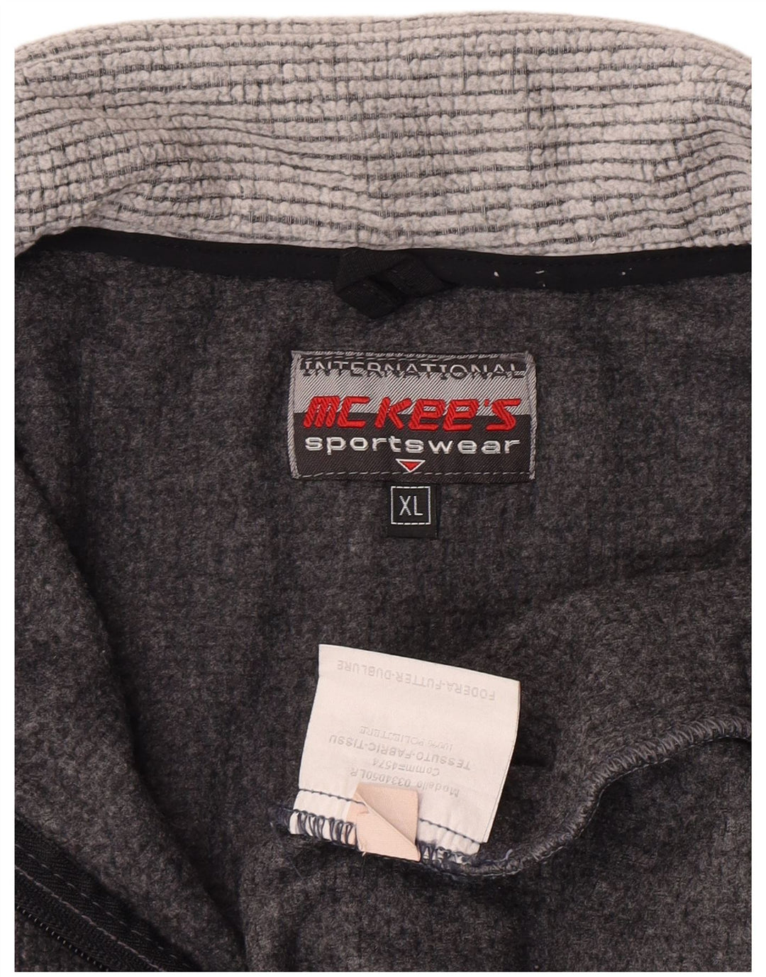Suéter masculino de lã com zíper e gola XL da MC Kee em poliéster colorblock cinza