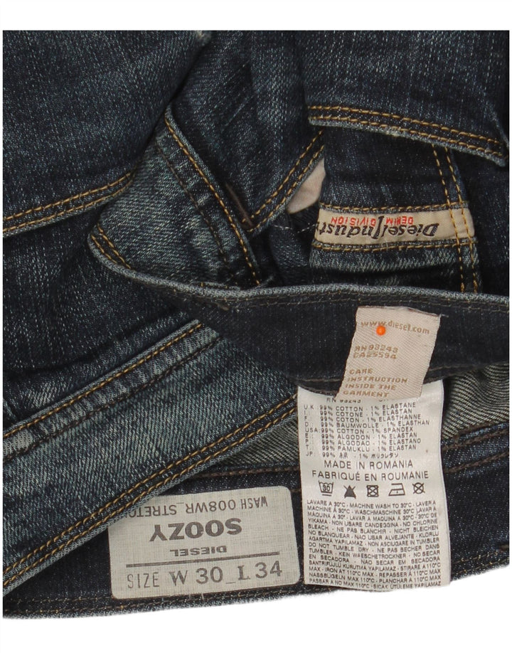 DIESEL Calça jeans reta feminina Soozy W30 L34 algodão azul