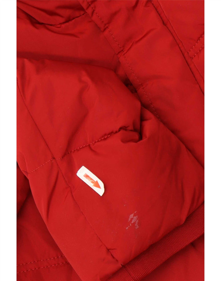 Jaqueta acolchoada com capuz masculina Zara UK 44 2XL poliéster vermelho
