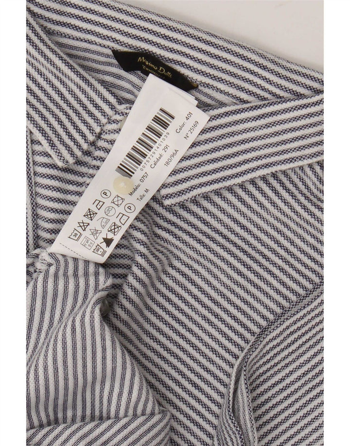Camisa polo masculina Massimo Dutti de algodão listrado azul médio