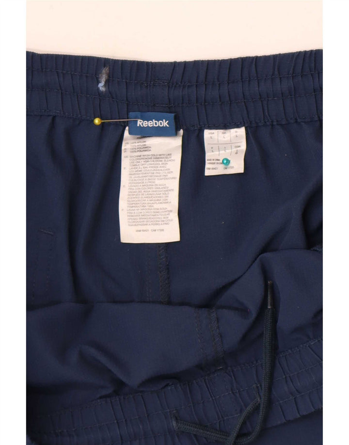 Shorts esportivos masculinos Reebok grande nylon azul marinho