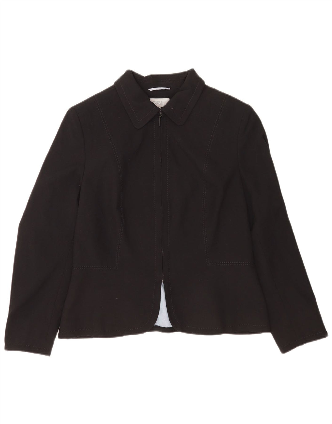Jaqueta blazer feminina Marks & Spencer Petite Full Zip Reino Unido 14 médio preto