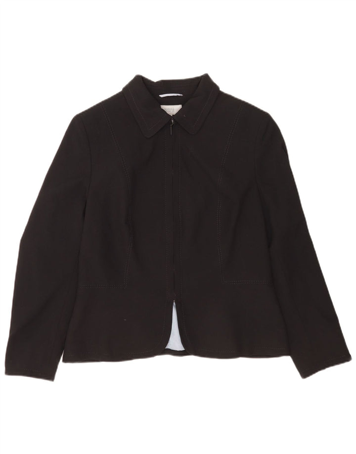 Jaqueta blazer feminina Marks & Spencer Petite Full Zip Reino Unido 14 médio preto