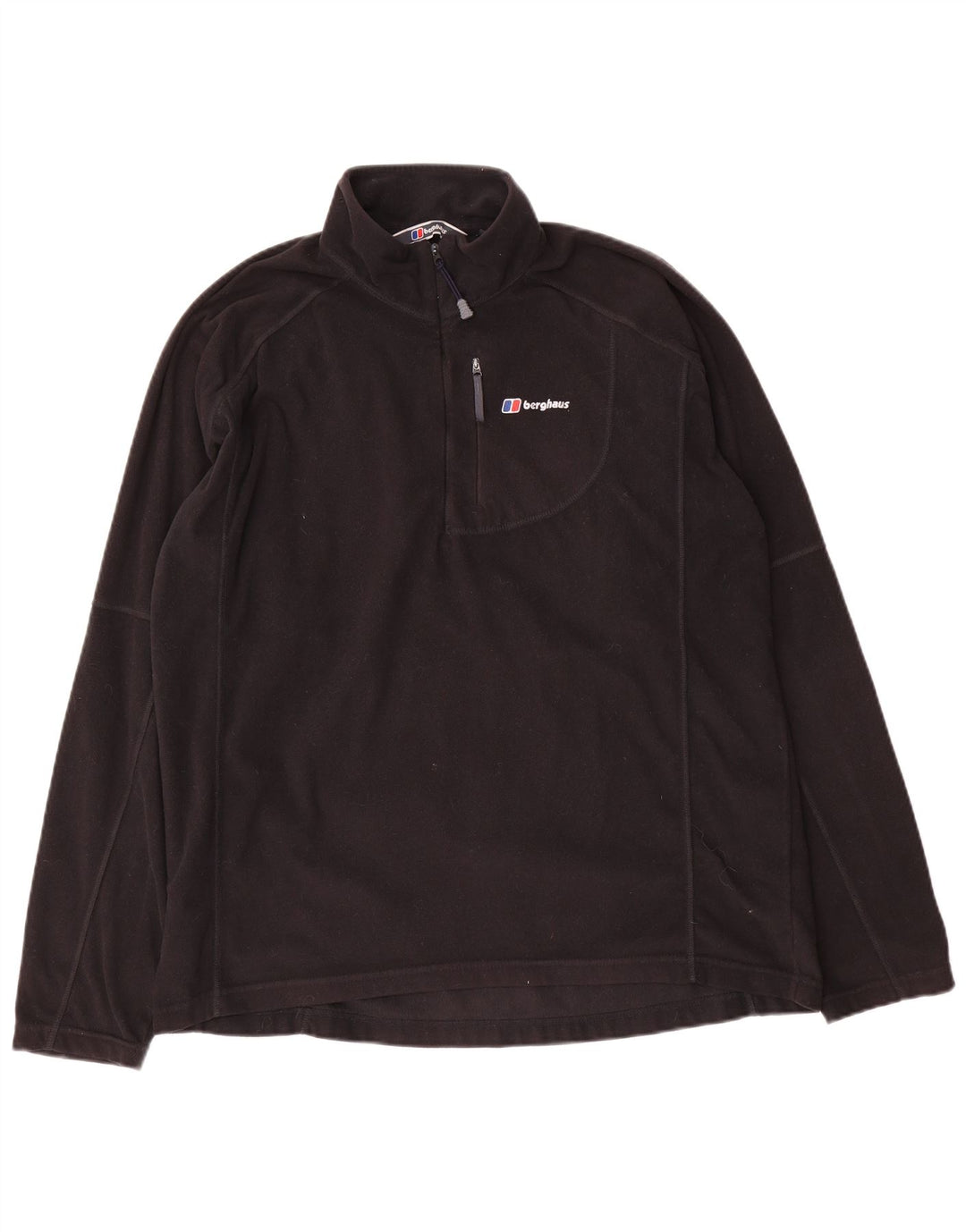 Berghaus Suéter masculino de lã com zíper e gola XL poliéster preto