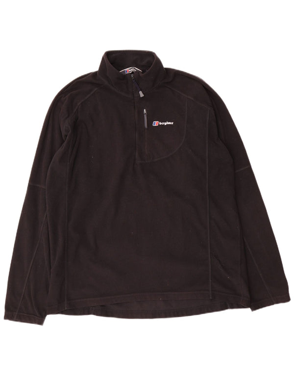 Berghaus Suéter masculino de lã com zíper e gola XL poliéster preto