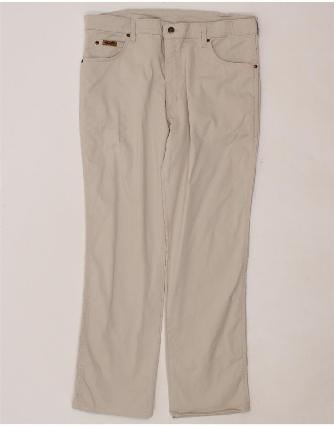 WRANGLER Mens Straight Casual Trousers W38 L32 Beige Cotton Vintage Wrangler and Second-Hand Wrangler from Messina Hembry 