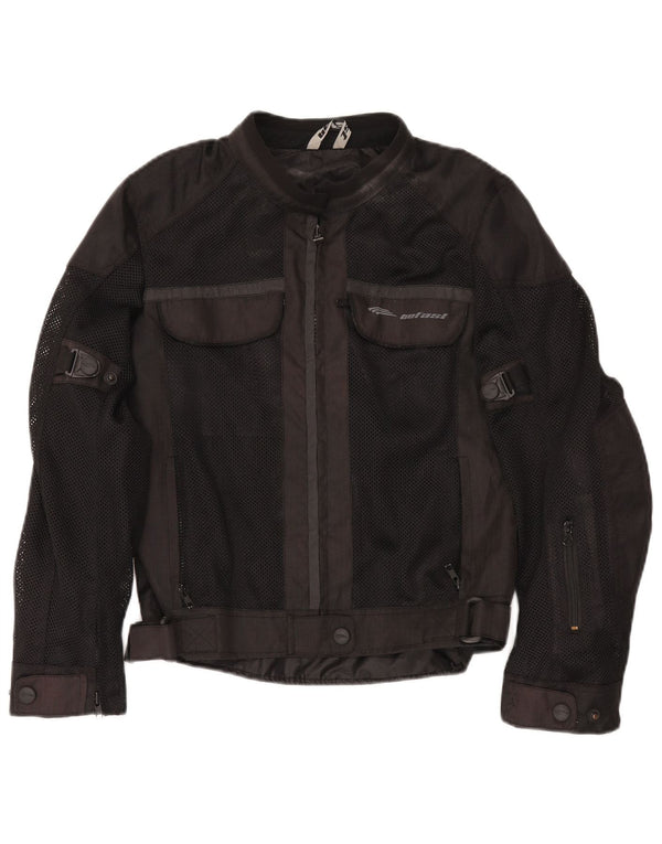 Jaqueta feminina Befast Motorstyle Graphic Racer UK 14 poliéster preto médio