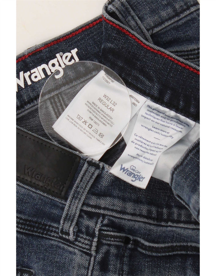 Wrangler Masculino Regular Slim Jeans W32 L32 Azul Algodão